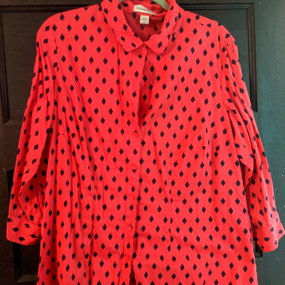 Coldwater Creek Pink with Blue Diamond Shirt